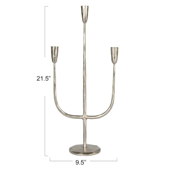 Hello Honey® 21.5" Silver Metal Candelabra